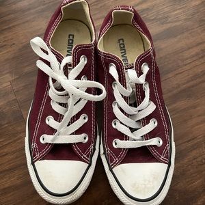 Maroon Converse Low Tops | Size 6 Womens or 4 Mens